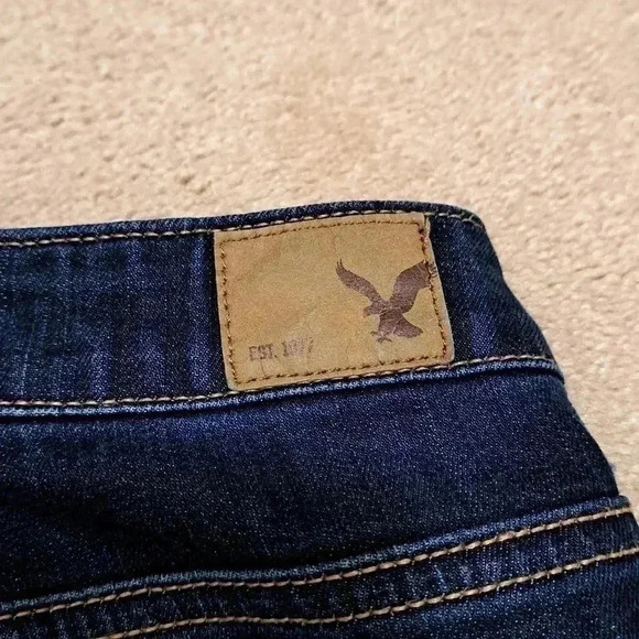 American Eagle Outfitters Jeans Womens Size 8 Blue Dark Wash Denim Jeggings - Picture 9 of 10